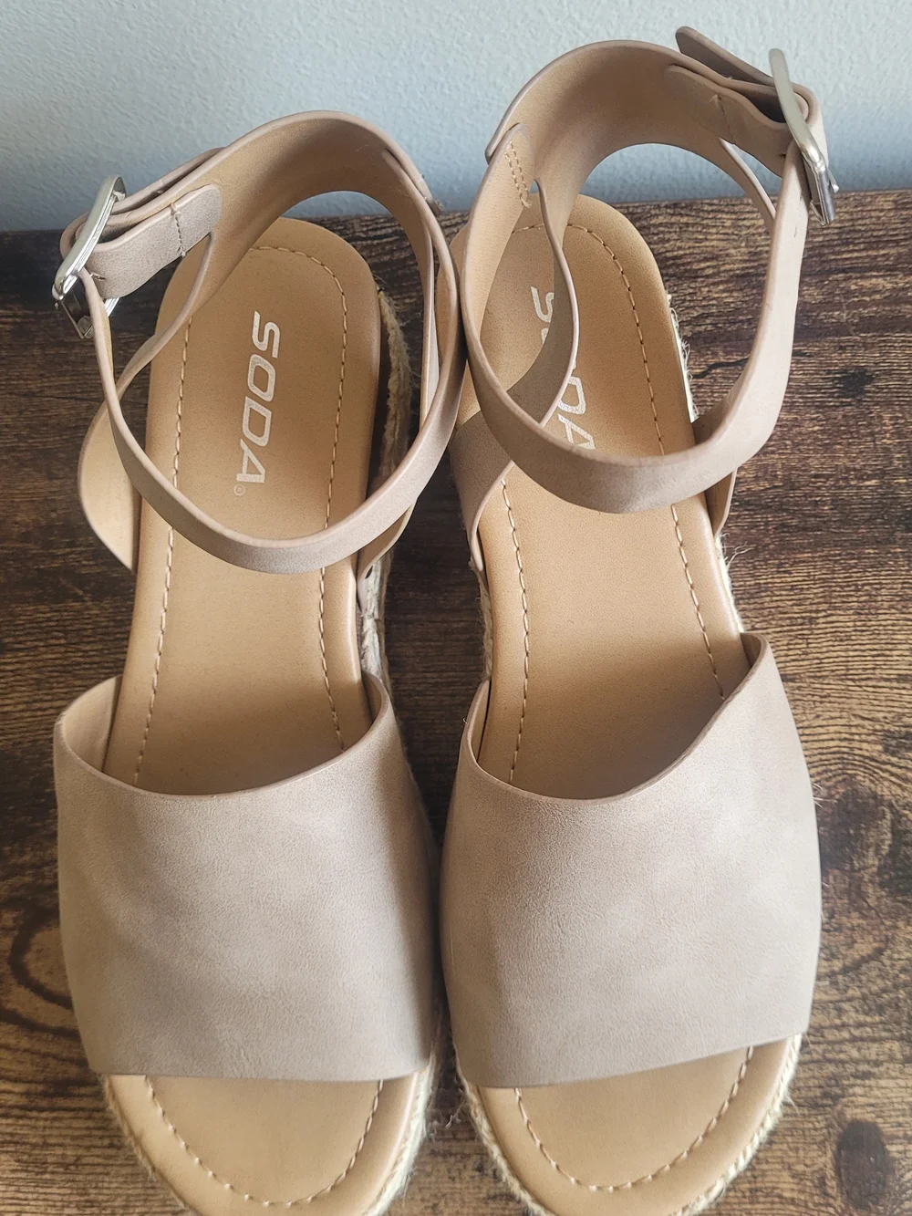 Soda Beige Platform Espadrille Sandals